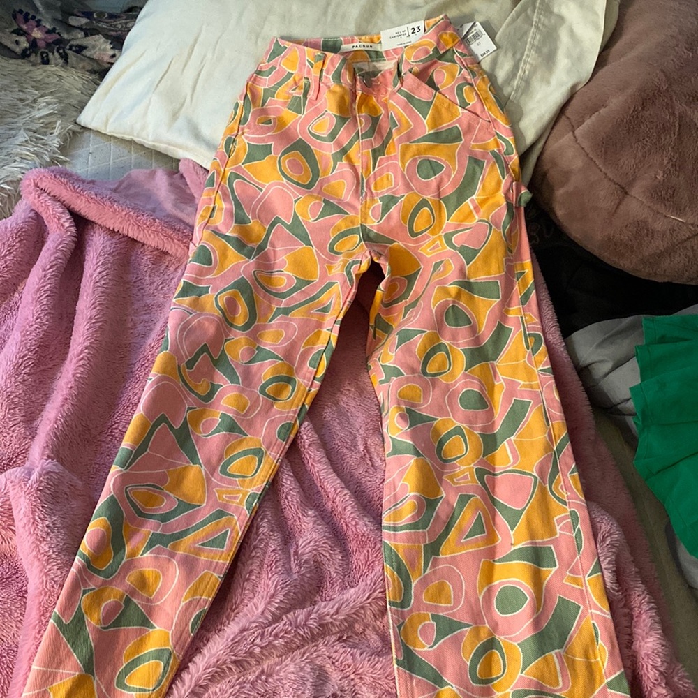 multi colored carpenter pants size 23